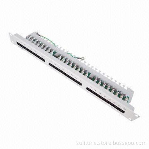 Patch Panel in Cat5e, UTP, 24 Ports, 1.5A Current Rating and 22 to 24AWG Wire